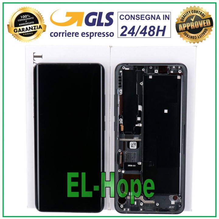 Écran tactile de origine Xiaomi Mi CC9 Pro M1910F4E en verre noir terni