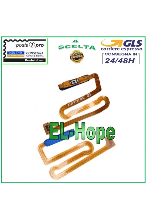 Cle' plate a' empreinte digitale pour Samsung Galaxy A12 SM A127 Bleu