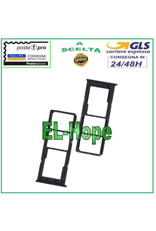 Compartiment pour carte nano SIM et micro SD pour Samsung Galaxy A12 SM A127F Noir