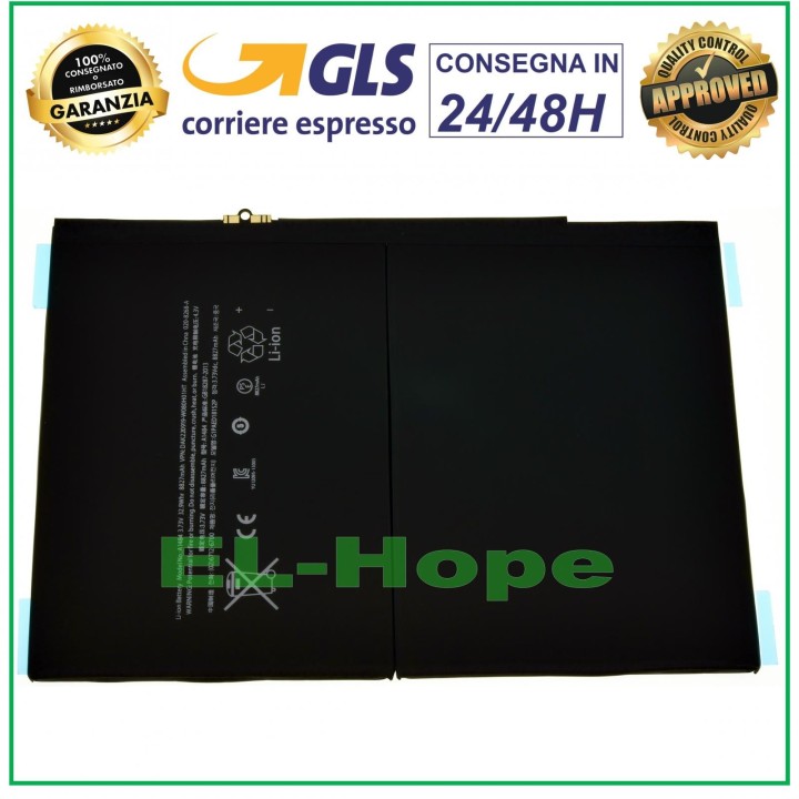 Batterie Li-ion de remplacement pour Apple iPad 6 (2018) A1893, A1953 et A1954 (8 827 mAh)