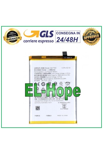 Batterie BLP793 pour Oppo Realme C11 2020 RMX2185 6000 mAh, e'quivalente a' le originale