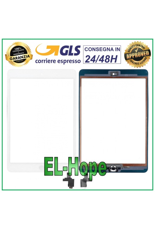 Écran tactile pour Apple iPad Mini 2 Wi-Fi 3G A1489 A1490 A1491 en verre blanc + bouton Home