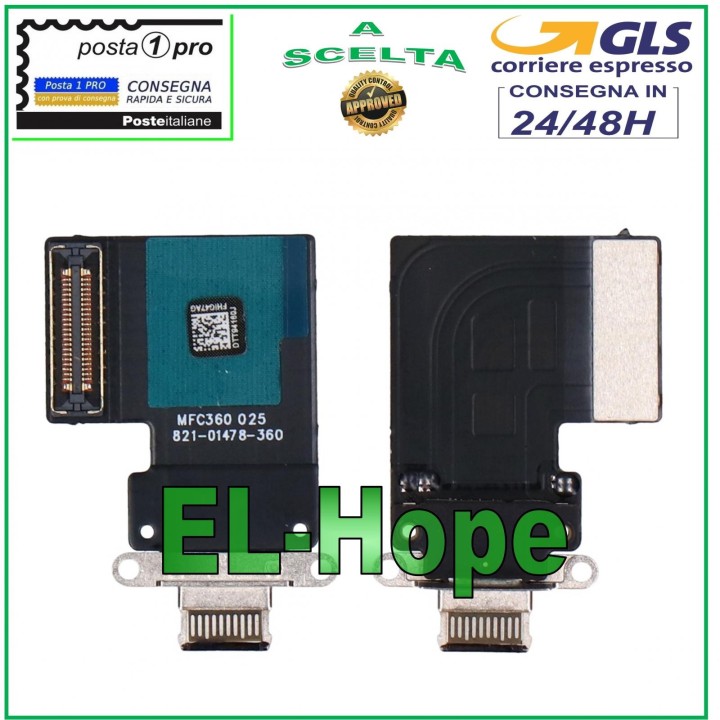 CONNECTEUR DE CHARGE IPAD PRO 11 2020 A2068 A2230 A2228 NOIR CHARGE FLAT FLEX