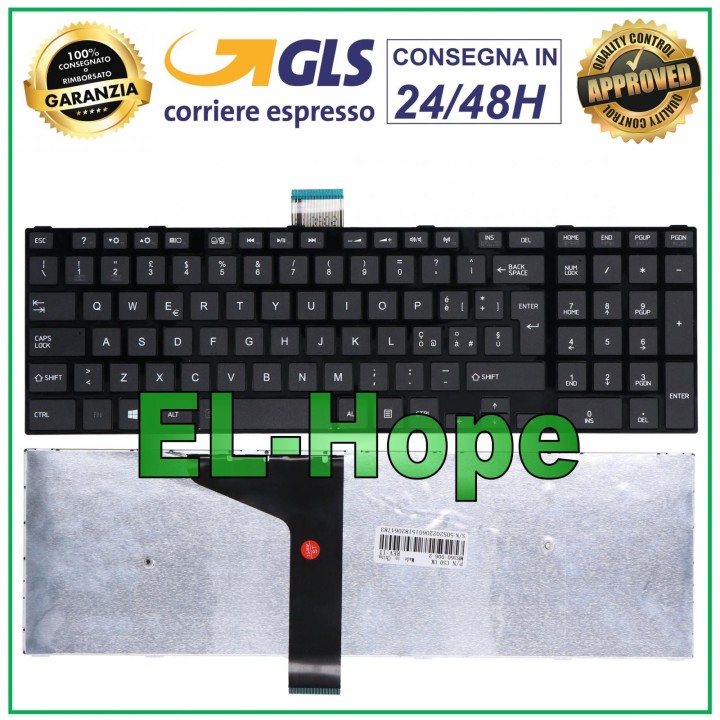 Clavier italien pour ordinateur portable Toshiba Satellite se'rie C50, C50A, C50D, C55, C5, noir