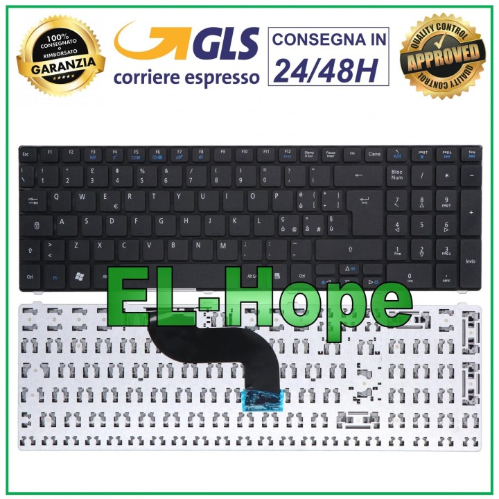Clavier italien pour ordinateur portable Acer Aspire 5551, 5552, 5553, 5560, 5561, 5625, noir