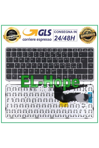 Clavier italien pour HP 745 G2 / 750 G1 G2 / 755 G2 / ZBOOK 14, cadre argente'