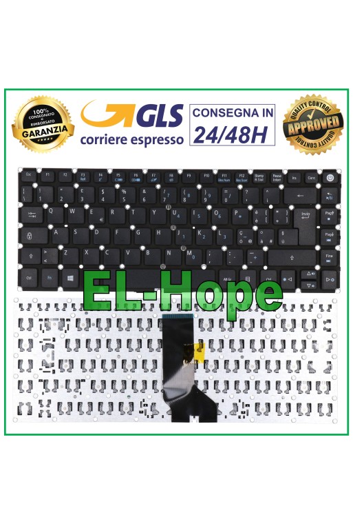 Clavier italien pour ordinateur portable Acer Aspire ES1-511 ES1-522 ES1-421 ES1-431, noir