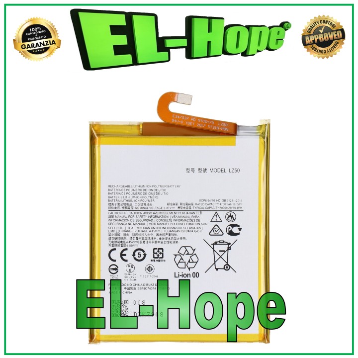 Batterie 1ICP6/64/76 LZ50 pour Motorola Moto One 5G 5000 mAh, e'quivalente a' le originale