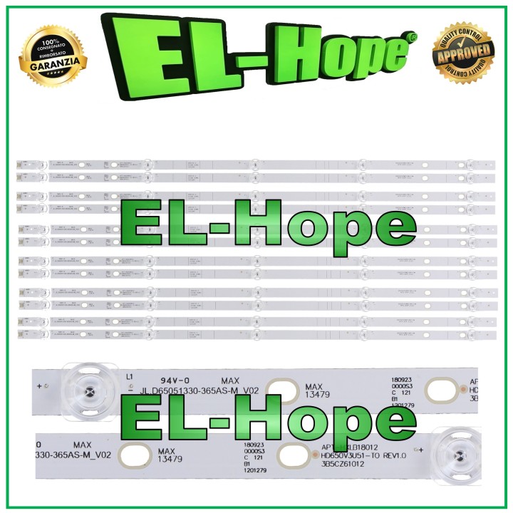 KIT 12 BARRES 5 TV LED 65 HISENSE JL.D65051330-365AS-M_V02 HD650V3U51-TO REV1.0