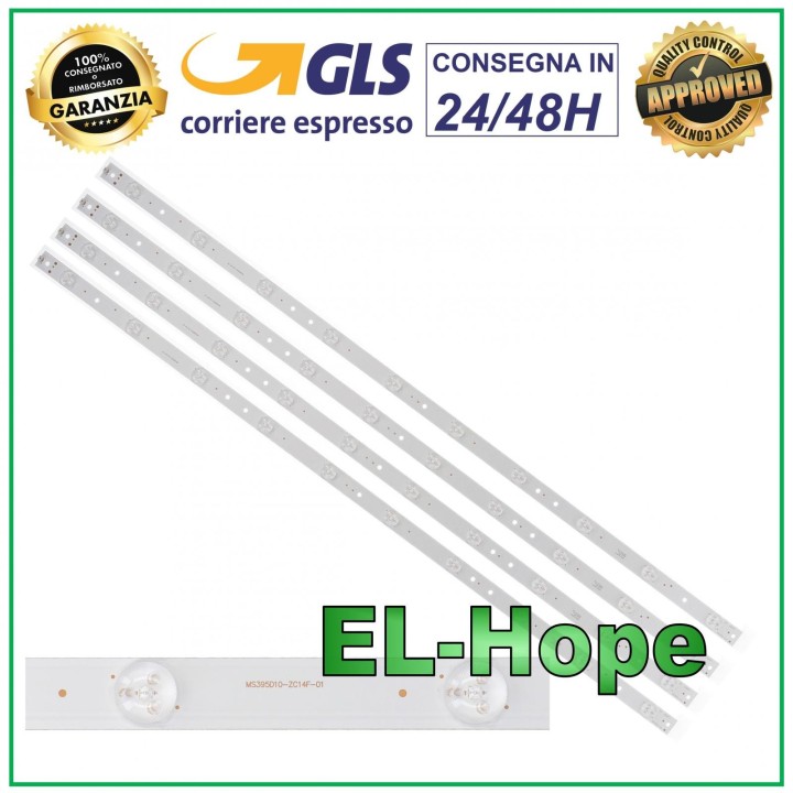 KIT DE 4 BARRES DE 10 RUBAN LED POUR TV TCL MS395D10-ZC14F-01 F40B3803 L40R640CTE