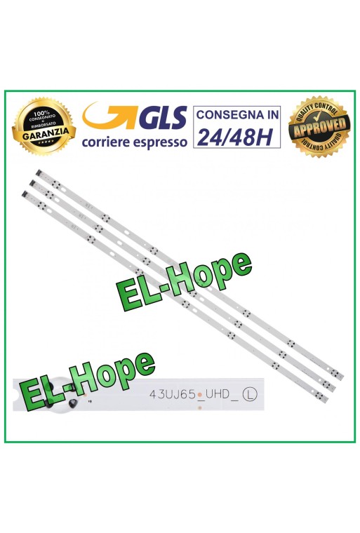 KIT DE 3 BARRES DE 7 RUBAN LED POUR TV 43 LG 43UJ65-UHD-L HC430DGGSLGL HC430DGGSLWL 