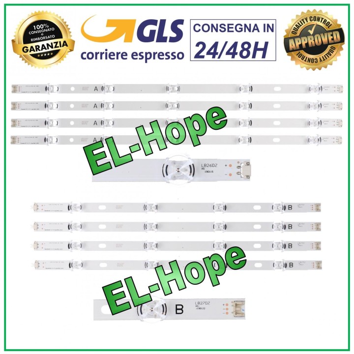 KIT 8 RUBAN LED POUR TV LG 47  AGS44754 / AGS45428 / FL699120 / H194707
