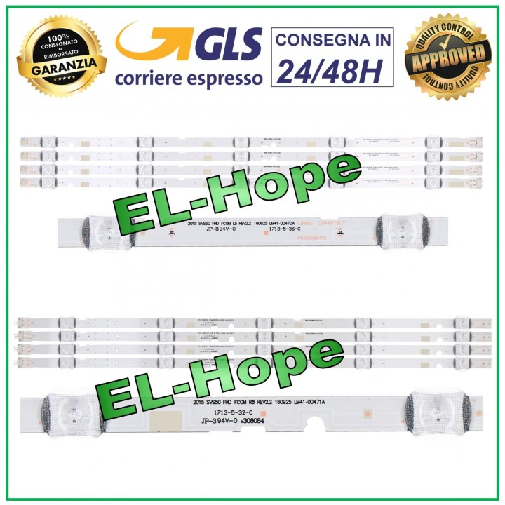 KIT 8 BARRES LED POUR TV 49/50 SAMSUNG AGS45538 49 POUCES-FHD BN96-3777 LM41-0047