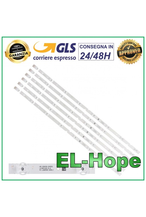 KIT 6 BARRES DE 8 RUBAN LED POUR TV 65 TCL 4C-LB6508-HR01J / LVU650NDEL / 65EP640 / 