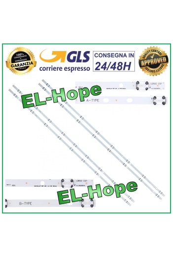 KIT 4 BARRES DE RUBAN LED POUR TV 43 TELEFUNKEN TE43268 / TE434 / TE43202 / TE43292S