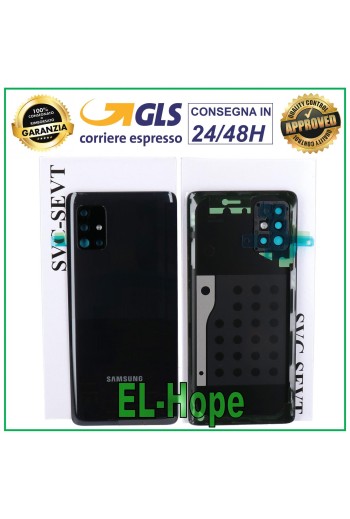 Coque arrie're et cache batterie de origine pour Samsung Galaxy A51 5G SM-A516, noir