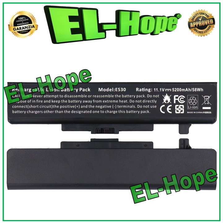 Batterie pour ordinateur portable Lenovo E530 L11L6F01 5200 mAh 11,1 V Noir Égal a' le original