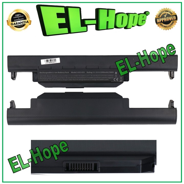 Batterie pour ordinateur portable ASUS 0B11000050400 5200 mAh 11 V noire, e'quivalente a' le originale
