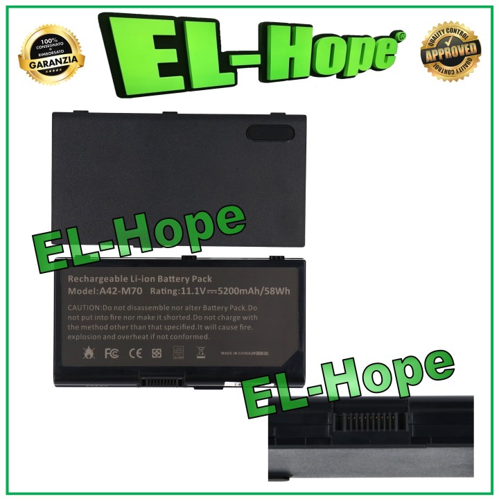 Batterie pour ordinateur portable ASUS 70NFU1B1000Z 5200 mAh 11,1 V noire, e'quivalente a' le originale