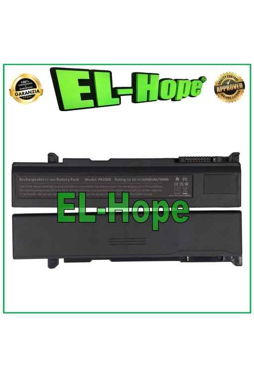 Batterie pour ordinateur portable Toshiba PA3817U1BRS 5200 mAh 11,1 V noire, e'quivalente a' le originale