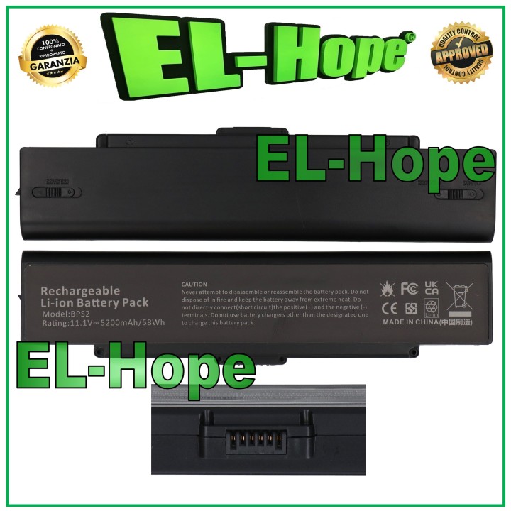 Batterie pour ordinateur portable Sony Vaio VGPBPS2 ABC 5200 mAh Noir Égale a' le original