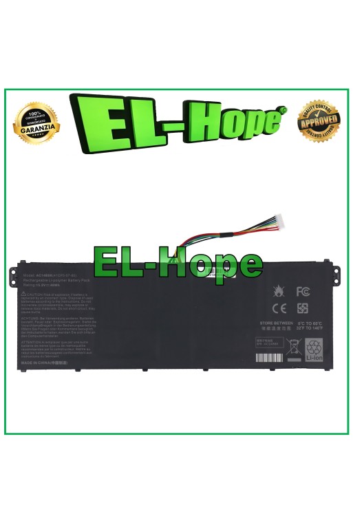 Batterie pour ordinateur portable ACER AC14B8K AC1 4B7K 2750 mAh 15,2 V Noir, équivalente à l originale