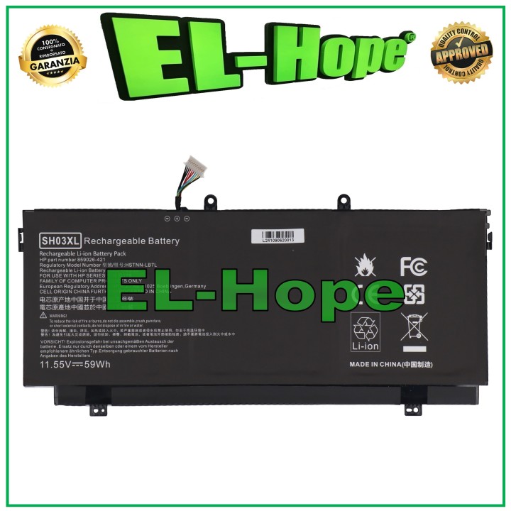 Batterie pour ordinateur portable HP TPNQ178 5035 mAh 11,55 V, noire, e'quivalente a' le originale