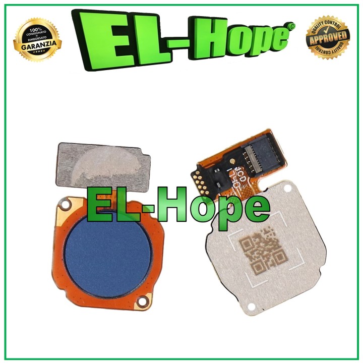 Cle' plate avec capteur de empreintes digitales pour Huawei P20 Lite ANE-LX1 Bleu
