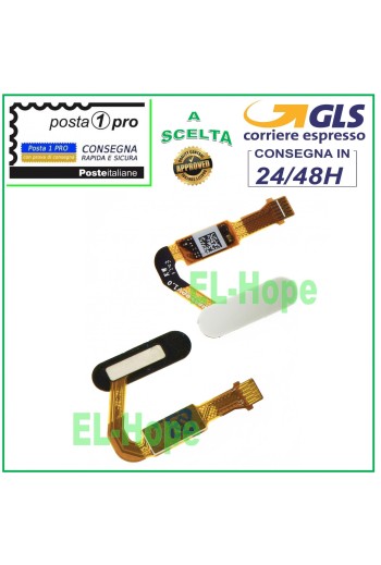Bouton de accueil plat et flexible pour HUAWEI P20 PRO CLT-L01, blanc