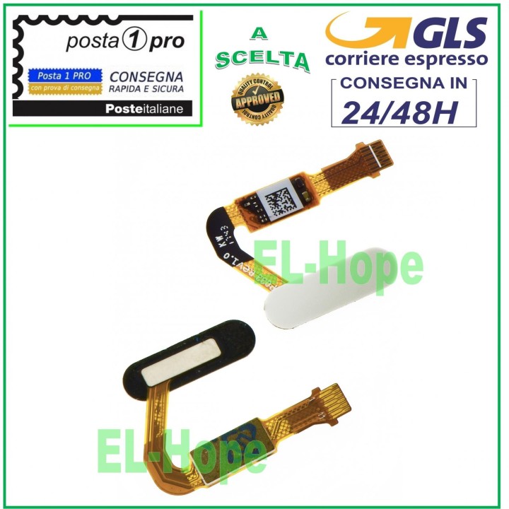 Bouton de accueil plat et flexible pour HUAWEI P20 PRO CLT-L01, blanc
