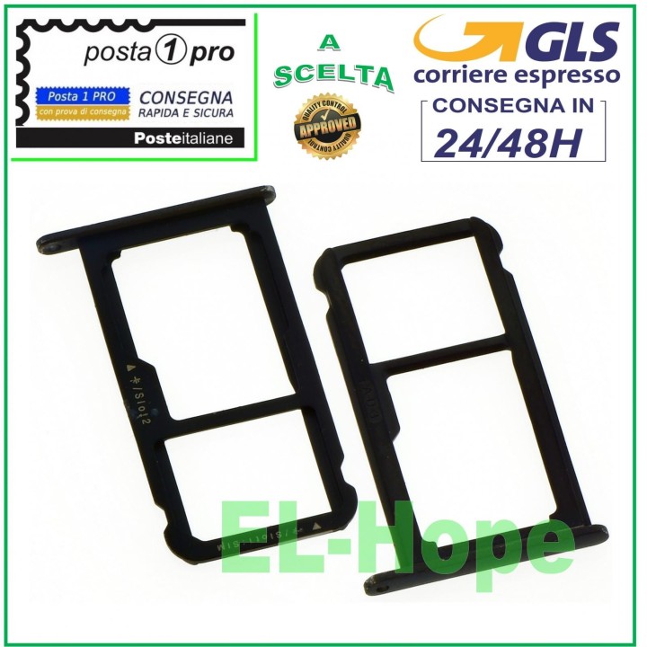 Compartiment pour carte nano SIM et micro SD pour Huawei P10 VTR-L09 L10 L29 Noir