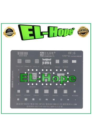 Couche de pochoir AMAOE OV6 pour OPPO A32 / VIVO Y30 Y31 / IQ00-U1 U1X 720G-SM7125