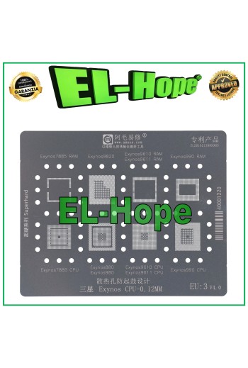 CARTE MÈRE STENCIL CPU AMAOE EU3 POUR SAMSUNG EXYNOS 7885 9820 9610 9611 990