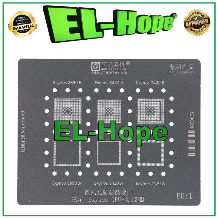 POCHOIR DE REBALLAGE AMAOE POUR SAMSUNG EXYNOS 8890B 5430B 7420B 8890A 5430A 7420A