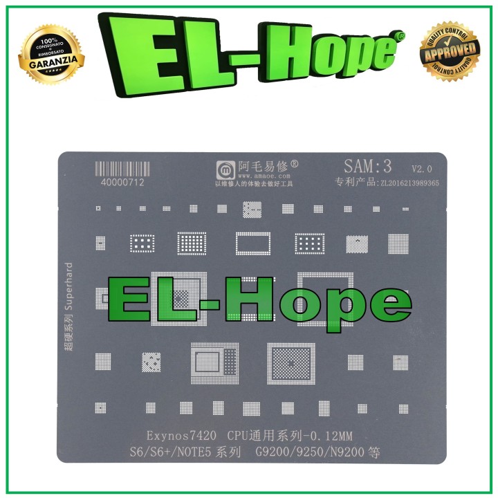 CARTE MÈRE STENCIL EXYNOS 7420 AMAOE SAM3 POUR SAMSUNG SM G9200 / 9250 / N9200