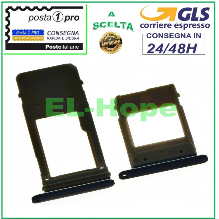 SUPPORT CARTE SIM + MICRO SD POUR SAMSUNG GALAXY A7 2017 SM A720 F NOIR