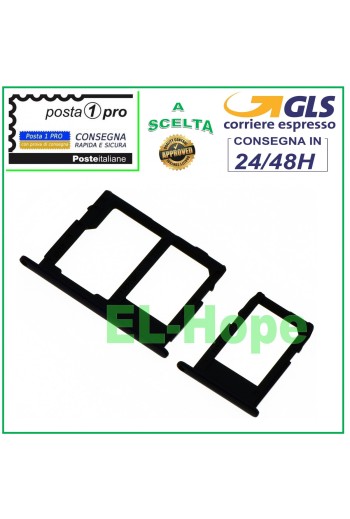 SUPPORT DE COMPARTIMENT POUR CHARIOT NANO SIM MICRO SD SAMSUNG GALAXY J7 SM J730 F 2017 NOIR