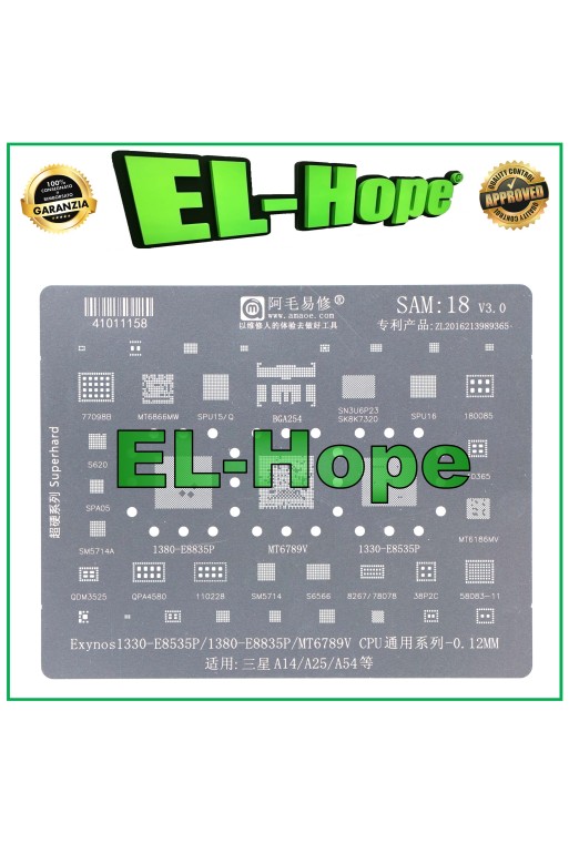 POCHOIR REBALLING SNAPDRAGON AMAOE SAM18 EXYNOS 1330 E8535P /1380 E8835P MT6789V