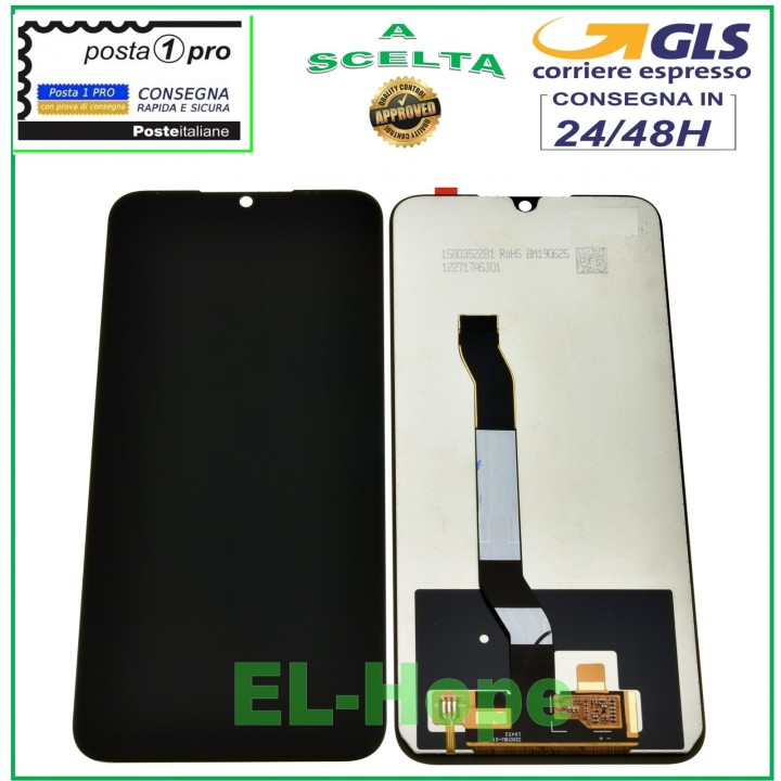 Écran LCD tactile en verre noir pour Xiaomi Redmi Note 8 M1908C3JE
