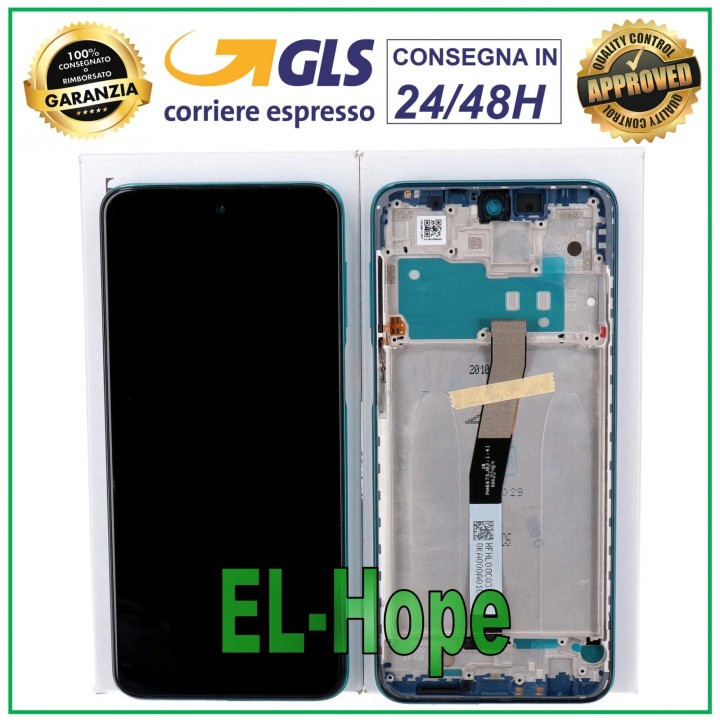 Écran LCD et tactile de origine pour Xiaomi Redmi Note 9S M2003J6 M2003J6A1G, cadre bleu