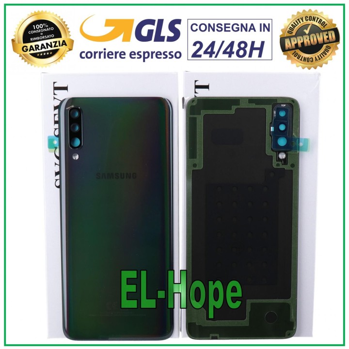 Coque arrie're originale en verre noir pour Samsung Galaxy A70 SM-A705