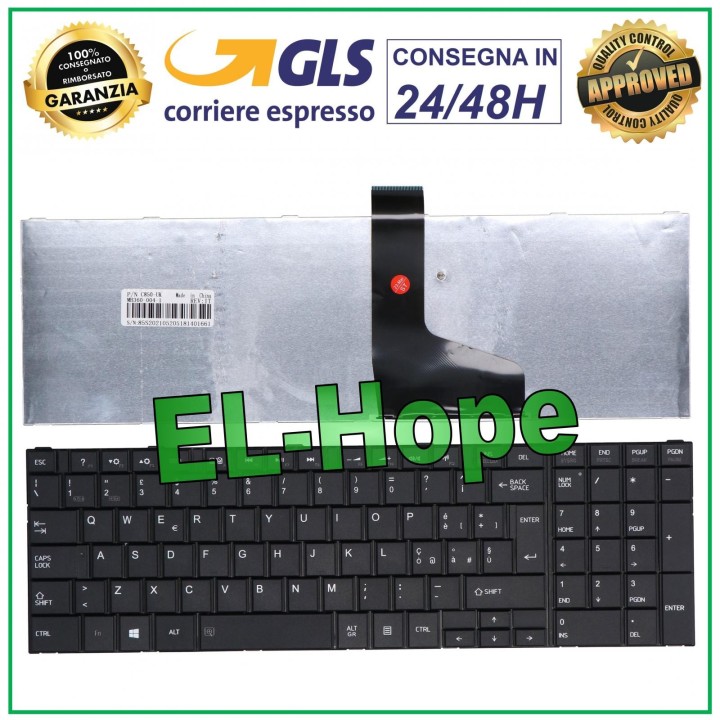 Clavier italien pour ordinateur portable Toshiba Satellite 9Z.N7TSU.00E MP-11B96I0-528W NSK-TT4SU