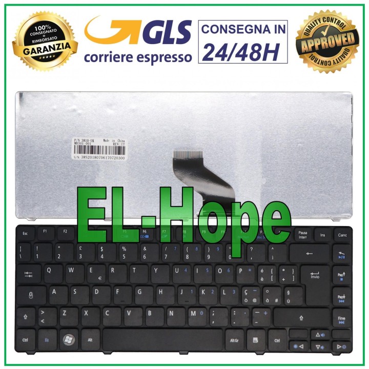 Clavier ITA pour ordinateur portable ACER ASPIRE 4810, 4810T, 4810TG, 4810TG-O, 4810T-O, noir