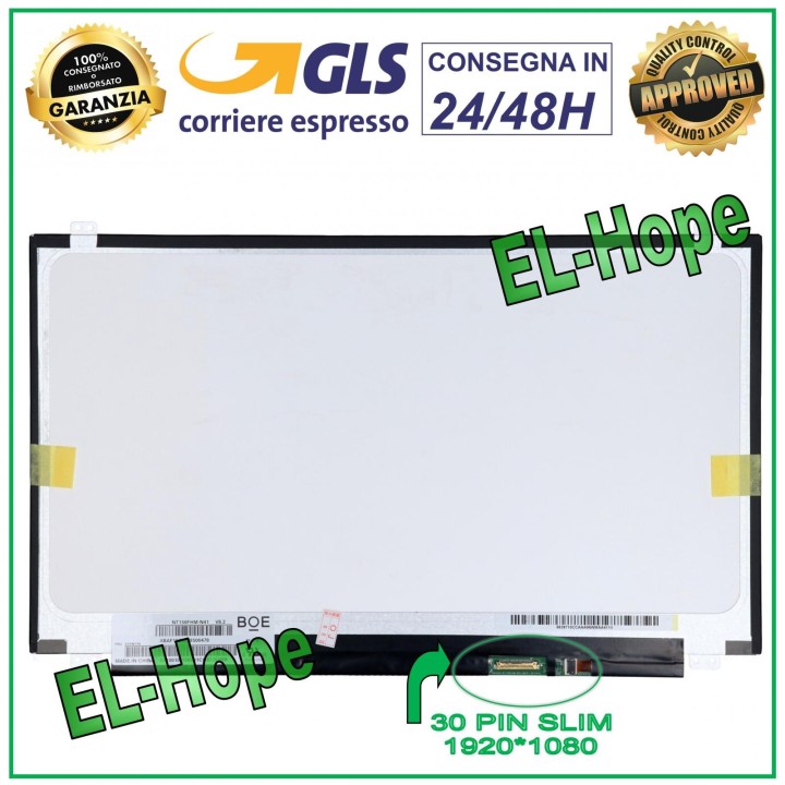 Écran LCD LM156LF6L01 pour ordinateur portable 15,6 pouces, 30 broches, fin, 1920 x 1080, e'cran LED Full HD