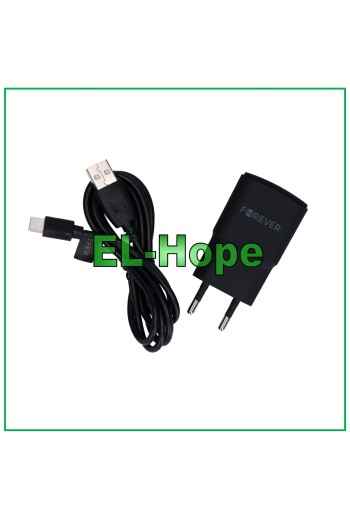 Chargeur de batterie de voyage universel pour Wiko 5 V 10 W + câble USB type C 1,2 m Noir