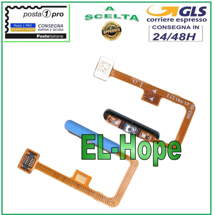 Touche marche/arre't plate Empreinte digitale Xiaomi Mi 11 Lite M2101K9AG Bleu