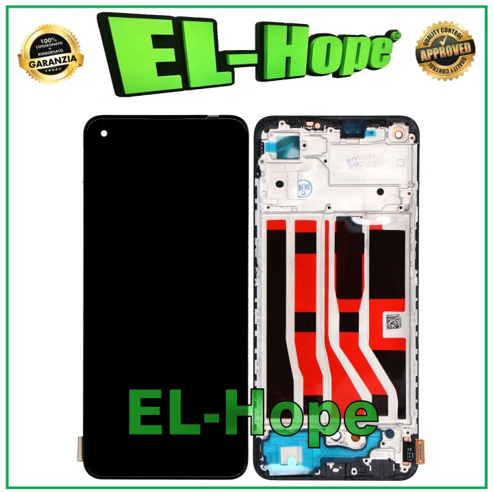 Écran TFT LCD + cadre pour OPPO A74 4G CPH2219 / F19 4G, e'cran tactile en verre noir