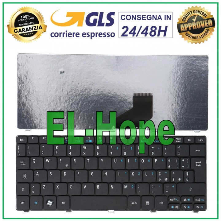 Clavier italien pour ordinateur portable Packard Bell Ze6a/Pav80, noir