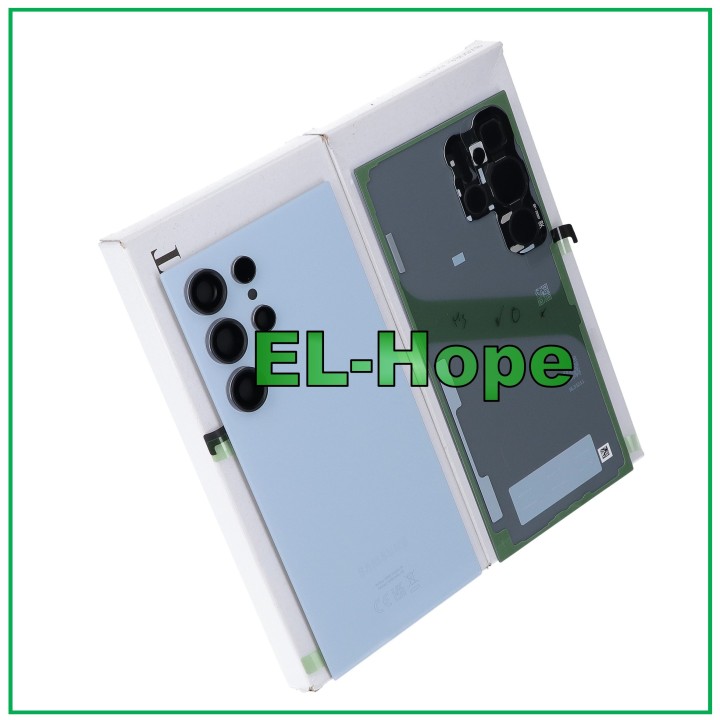 Cache batterie arrie're bleu titane de origine pour Samsung S24 Ultra SM-S928B
