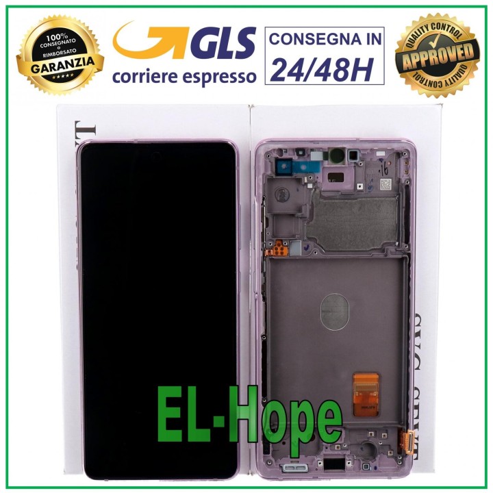 Cadre de origine pour e'cran tactile Samsung S20 FE SM-G781F, violet lavande, GH82-24220C